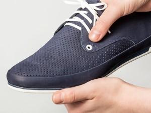 Синие туфли с белой шнуровкой и зкалепкой на носочной части обуви Faber -123913_1