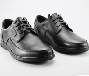 демисезонные мужские туфли Faber 127802/1 черного цвета из натуральной кожи