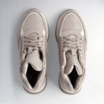 Ботинки на овчине женские зимние кожаные бежевого цвета Faber